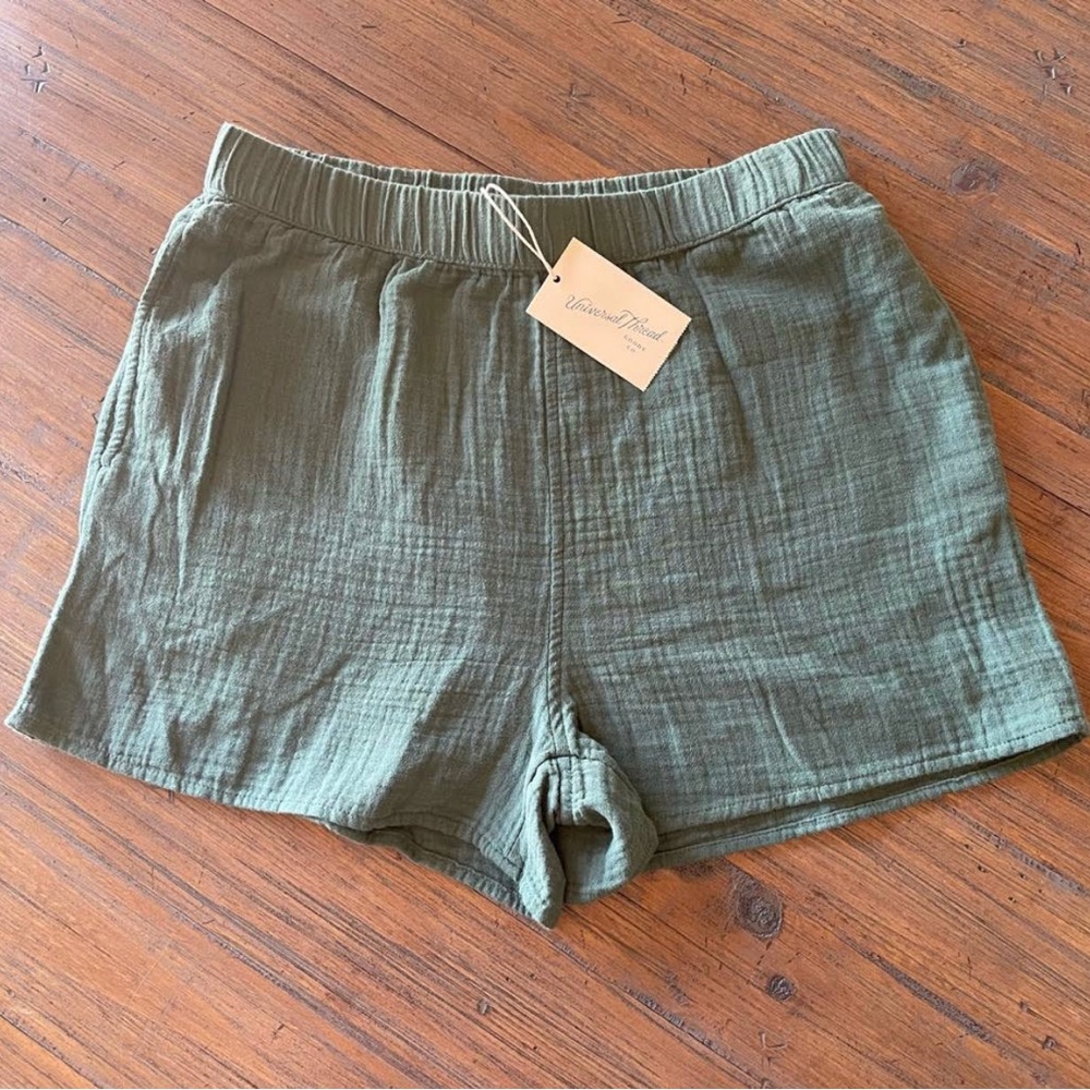 UNIVERSAL THREAD - OLIVE CRINKLE COTTON HIGH RISE LOUNGEWEAR - M